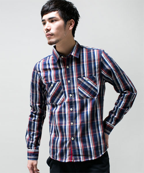 NANO universe(ナノユニバース)の「サーモライトネルシャツ L/S(シャツ/ブラウス・メンズ・ブルー/ネイビー/イエロー/レッド/グリーン・SMALL/MEDIUM/LARGE/X-LARGE)」の3枚目の写真