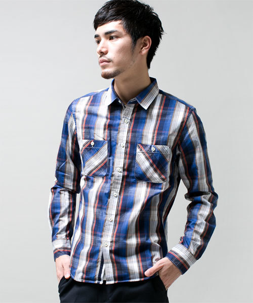 NANO universe(ナノユニバース)の「サーモライトネルシャツ L/S(シャツ/ブラウス・メンズ・ブルー/ネイビー/イエロー/レッド/グリーン・SMALL/MEDIUM/LARGE/X-LARGE)」の1枚目の写真