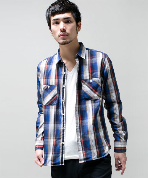 NANO universe(ナノユニバース)の「サーモライトネルシャツ L/S(シャツ/ブラウス・メンズ・ブルー/ネイビー/イエロー/レッド/グリーン・SMALL/MEDIUM/LARGE/X-LARGE)」の8枚目の写真