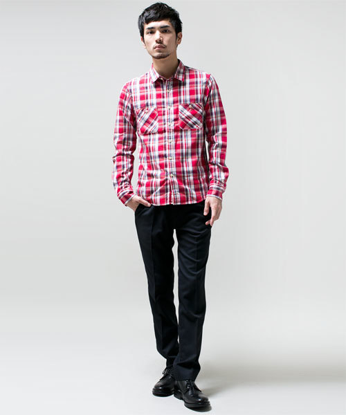 NANO universe(ナノユニバース)の「サーモライトネルシャツ L/S(シャツ/ブラウス・メンズ・ブルー/ネイビー/イエロー/レッド/グリーン・SMALL/MEDIUM/LARGE/X-LARGE)」の11枚目の写真