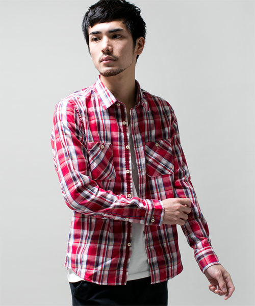 NANO universe(ナノユニバース)の「サーモライトネルシャツ L/S(シャツ/ブラウス・メンズ・ブルー/ネイビー/イエロー/レッド/グリーン・SMALL/MEDIUM/LARGE/X-LARGE)」の12枚目の写真