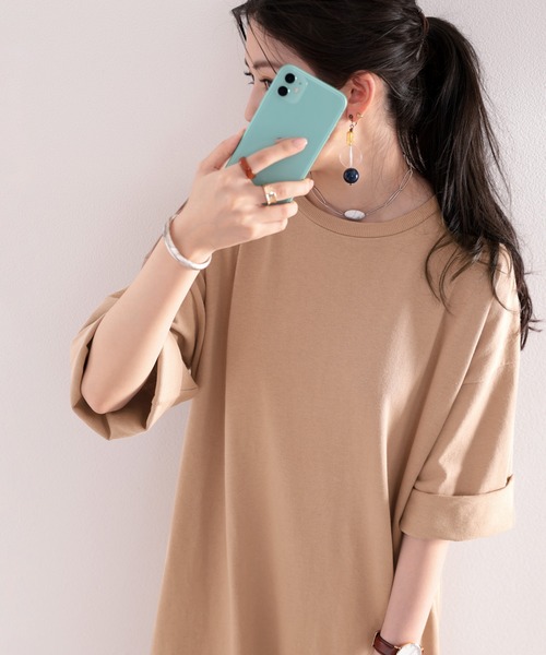 classicalelf(クラシカルエルフ)の「ポケット付きロング・マキシ丈ゆったりコットン(空紡糸)ワンピース(ワンピース・レディース・ブラック/杢グレー/モカ/オフホワイト/グレイッシュベージュ/ライトグリーン・MEDIUM/X-LARGE)」の12枚目の写真