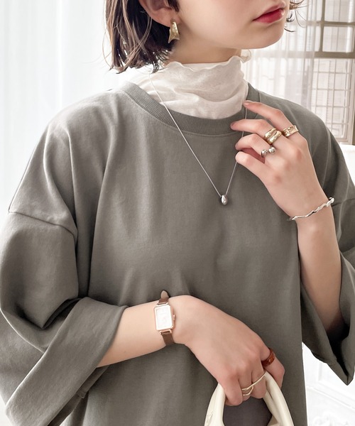 classicalelf(クラシカルエルフ)の「ポケット付きロング・マキシ丈ゆったりコットン(空紡糸)ワンピース(ワンピース・レディース・ブラック/杢グレー/モカ/オフホワイト/グレイッシュベージュ/ライトグリーン・MEDIUM/X-LARGE)」の16枚目の写真