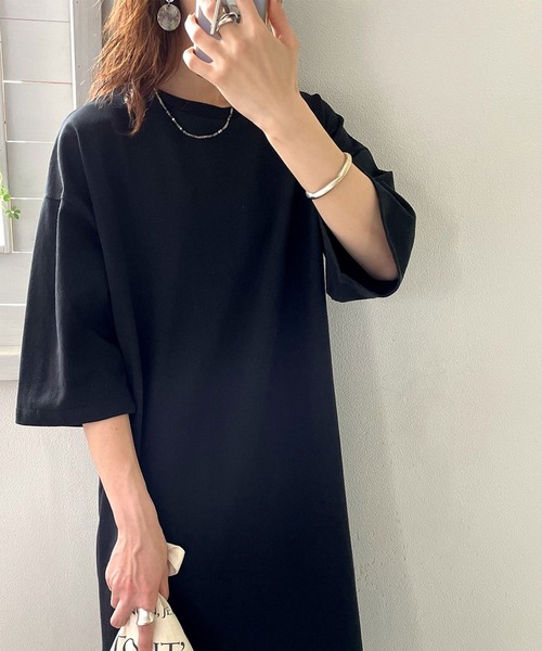 classicalelf(クラシカルエルフ)の「ポケット付きロング・マキシ丈ゆったりコットン(空紡糸)ワンピース(ワンピース・レディース・ブラック/杢グレー/モカ/オフホワイト/グレイッシュベージュ/ライトグリーン・MEDIUM/X-LARGE)」の22枚目の写真