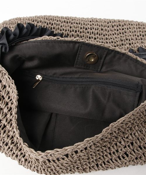 PASSE-DIX（パスディス）の「PASSE-DIX/パスディス　フリルワンハンドルペーパーかごバッグ（かごバッグ・レディース・アイボリー/グレー/ベージュ/オレンジ・FREE）」の7枚目の写真