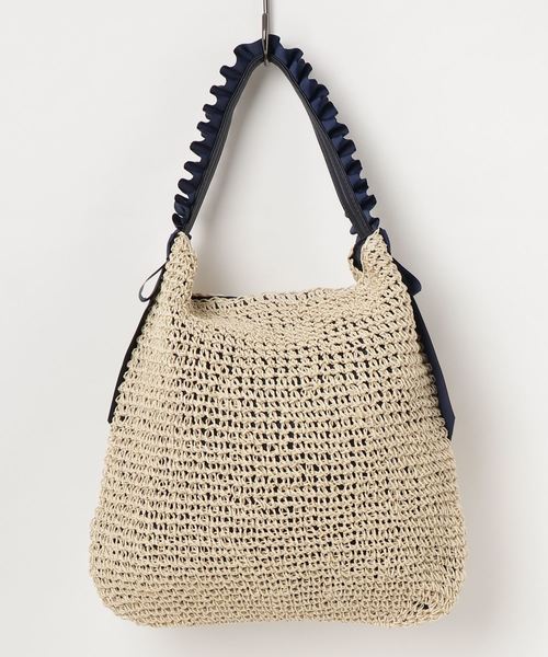 PASSE-DIX（パスディス）の「PASSE-DIX/パスディス　フリルワンハンドルペーパーかごバッグ（かごバッグ・レディース・アイボリー/グレー/ベージュ/オレンジ・FREE）」の8枚目の写真