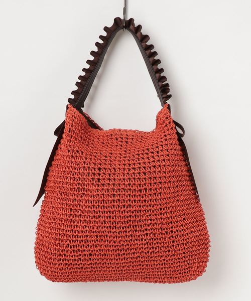 PASSE-DIX（パスディス）の「PASSE-DIX/パスディス　フリルワンハンドルペーパーかごバッグ（かごバッグ・レディース・アイボリー/グレー/ベージュ/オレンジ・FREE）」の11枚目の写真