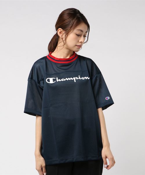 Champion(チャンピオン)の「【Champion/チャンピオン】レディース メッシュTシャツ(Tシャツ/カットソー・レディース・ブラック/ネイビー/ホワイト・LARGE/MEDIUM)」の3枚目の写真