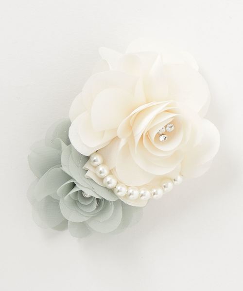 Three Four Time（ｽﾘｰﾌｫｰﾀｲﾑ）の「バイカラーパールコサージュ【結婚式/フォーマル/入卒】（ブローチ/コサージュ・レディース・ネイビー/オフホワイト/ピンク・FREE）」の7枚目の写真