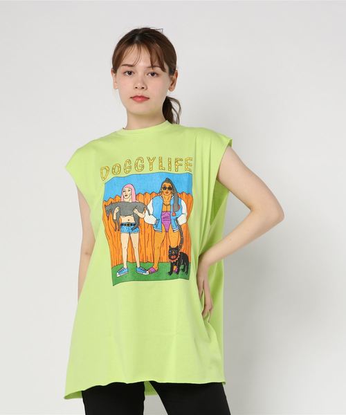 PUNYUS（プニュズ）の「DOGGYLIFEノースリーブTシャツ（タンク