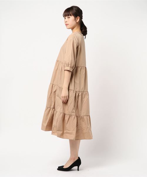 KOBE LETTUCE(コウベレタス)の「2WAYティアードシャツワンピース(ワンピース・レディース・イエロー/ミント/ネイビー/ベージュ・FREE)」の8枚目の写真