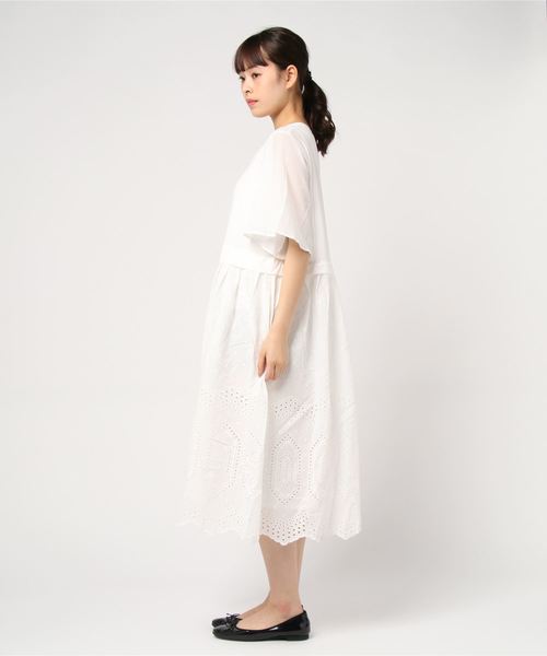 s.t.closet frabjous(エスティクローゼットフラブジャス)の「【s.t.closet frabjous/エスティ・クローゼット・フラブジャス】ペチコート付きボーダーレース切り替えワンピース(ワンピース・レディース・ブラック/ホワイト・FREE)」の3枚目の写真