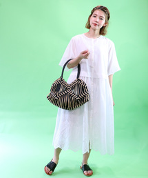 【s.t.closet frabjous/エスティ・クローゼット・フラブジャス】ペチコート付きボーダーレース切り替えワンピース