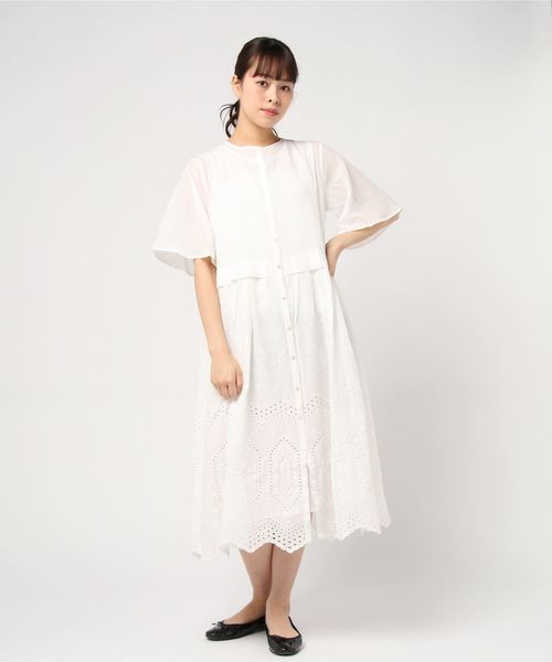 s.t.closet frabjous(エスティクローゼットフラブジャス)の「【s.t.closet frabjous/エスティ・クローゼット・フラブジャス】ペチコート付きボーダーレース切り替えワンピース(ワンピース・レディース・ブラック/ホワイト・FREE)」の5枚目の写真