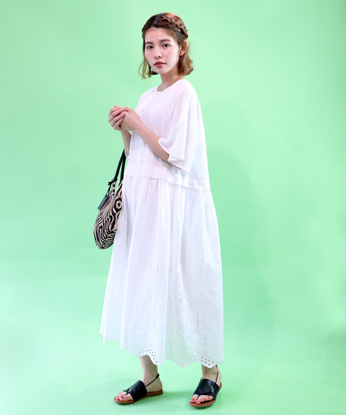 s.t.closet frabjous(エスティクローゼットフラブジャス)の「【s.t.closet frabjous/エスティ・クローゼット・フラブジャス】ペチコート付きボーダーレース切り替えワンピース(ワンピース・レディース・ブラック/ホワイト・FREE)」の7枚目の写真