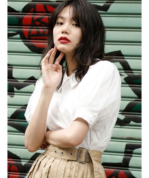 jouetie(ジュエティ)の「チュールレイヤードブラウス(シャツ/ブラウス・レディース・ブルー/オフホワイト/ブラック・MEDIUM)」の2枚目の写真