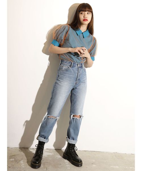 jouetie(ジュエティ)の「チュールレイヤードブラウス(シャツ/ブラウス・レディース・ブルー/オフホワイト/ブラック・MEDIUM)」の20枚目の写真