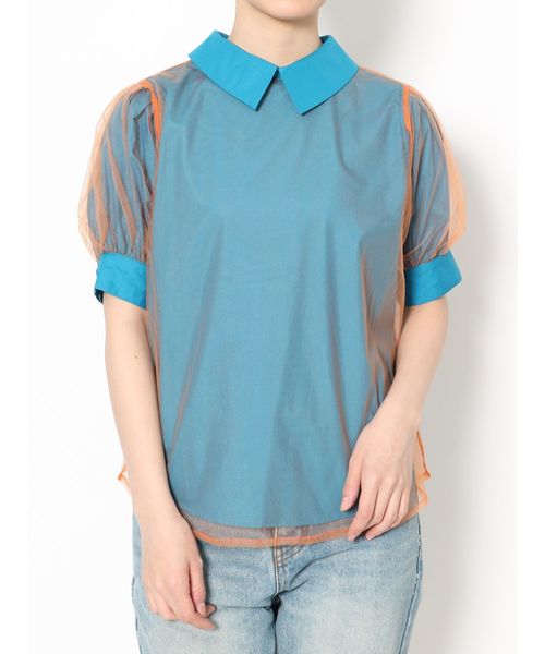 jouetie(ジュエティ)の「チュールレイヤードブラウス(シャツ/ブラウス・レディース・ブルー/オフホワイト/ブラック・MEDIUM)」の19枚目の写真