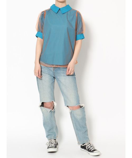 jouetie(ジュエティ)の「チュールレイヤードブラウス(シャツ/ブラウス・レディース・ブルー/オフホワイト/ブラック・MEDIUM)」の18枚目の写真