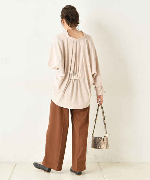 2019AW¥14040【DouDou】バックギャザーブラウス WEB限定】バックギャザーブラウス | DOUDOU(ドゥドゥ)レディース | PAL