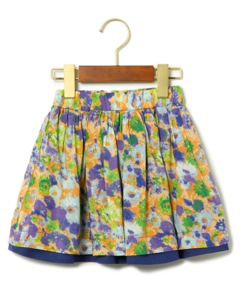 green label relaxing（グリーンレーベルリラクシング）の「【KIDS】レーヨンボカシフラワースカート ◆（スカート・キッズ・レッド/パープル・125/105/115/135/95）」の2枚目の写真