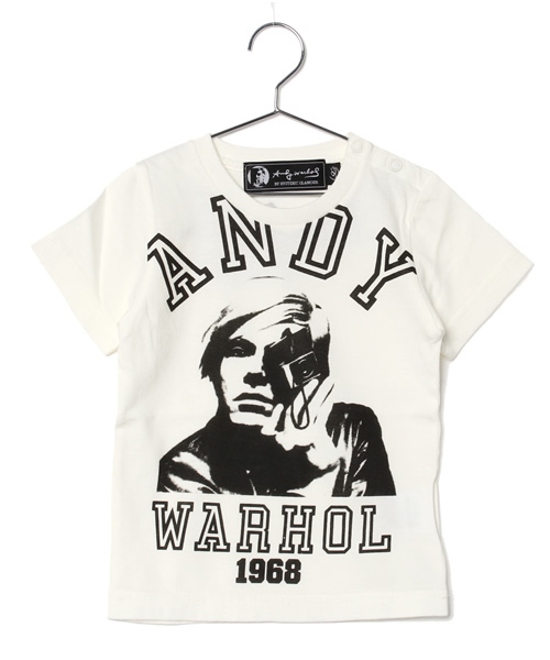 JOEY HYSTERIC(ジョーイヒステリック)の「WARHOL 1968 pt T-SH(Tシャツ/カットソー・キッズ・ホワイト/ブラック・SMALL/X-SMALL/MEDIUM)」の1枚目の写真