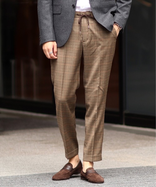 EDIFICE（エディフィス）の「ペンチェック イージーテーパードパンツ（スラックス・メンズ・チャコールグレー/ブラウン/チョコ・SMALL/MEDIUM/LARGE）」の3枚目の写真
