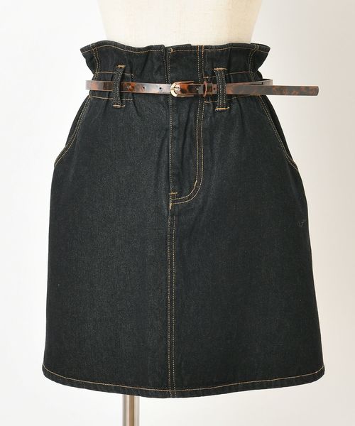 one after another NICE CLAUP（ワンアフターアナザーナイスクラップ）の「べっ甲ベルト付 台形スカート（スカート・レディース・アイボリー/ブラック/ベージュ/ブルー・FREE）」の19枚目の写真