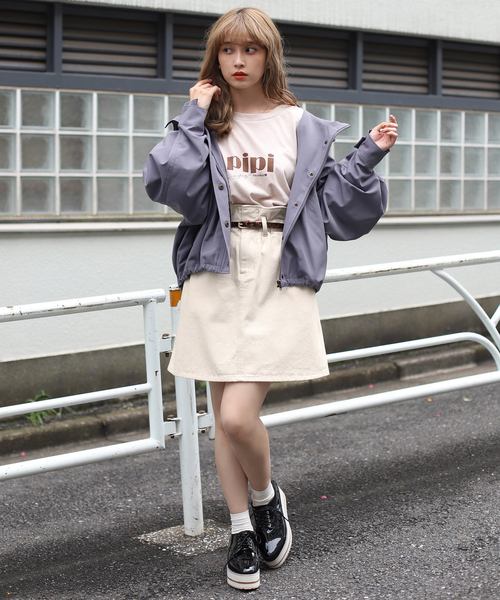 one after another NICE CLAUP（ワンアフターアナザーナイスクラップ）の「べっ甲ベルト付 台形スカート（スカート・レディース・アイボリー/ブラック/ベージュ/ブルー・FREE）」の13枚目の写真