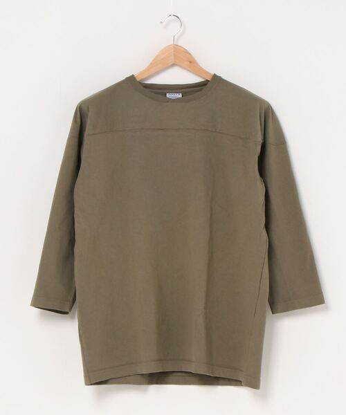 WALLA WALLA SPORT（ワラワラスポーツ）の「9oz 3/4 FOOTBALL TEE / 9オンス 3/4フットボールＴ（Tシャツ/カットソー・メンズ・チャコールグレー/ブラック/インディゴブルー/ホワイト/ネイビー/モカ/アイボリー/グリーン系その他/ブラック系その他/ダークカーキ/グリーン系その他2/バイオレット/ブルー系その他/イエロー系その他/ピンクベージュ/モーブ系/レッド系その他/グリーン系その他3・SMALL/MEDIUM/LARGE/X-LARGE/XX-LARGE）」の8枚目の写真