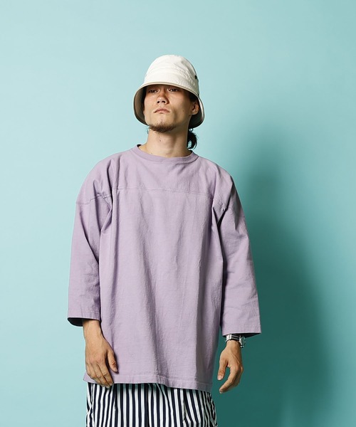 WALLA WALLA SPORT（ワラワラスポーツ）の「9oz 3/4 FOOTBALL TEE / 9オンス 3/4フットボールＴ（Tシャツ/カットソー・メンズ・チャコールグレー/ブラック/インディゴブルー/ホワイト/ネイビー/モカ/アイボリー/グリーン系その他/ブラック系その他/ダークカーキ/グリーン系その他2/バイオレット/ブルー系その他/イエロー系その他/ピンクベージュ/モーブ系/レッド系その他/グリーン系その他3・SMALL/MEDIUM/LARGE/X-LARGE/XX-LARGE）」の15枚目の写真