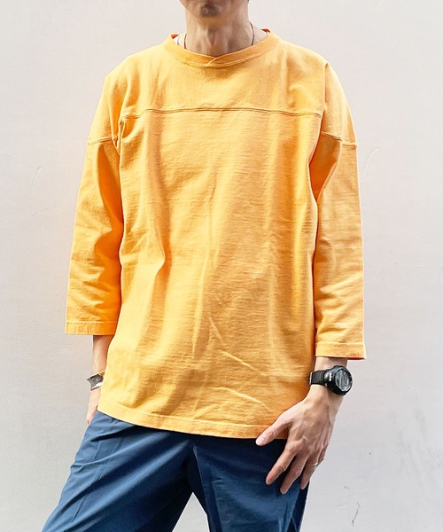 WALLA WALLA SPORT（ワラワラスポーツ）の「9oz 3/4 FOOTBALL TEE / 9オンス 3/4フットボールＴ（Tシャツ/カットソー・メンズ・チャコールグレー/ブラック/インディゴブルー/ホワイト/ネイビー/モカ/アイボリー/グリーン系その他/ブラック系その他/ダークカーキ/グリーン系その他2/バイオレット/ブルー系その他/イエロー系その他/ピンクベージュ/モーブ系/レッド系その他/グリーン系その他3・SMALL/MEDIUM/LARGE/X-LARGE/XX-LARGE）」の16枚目の写真