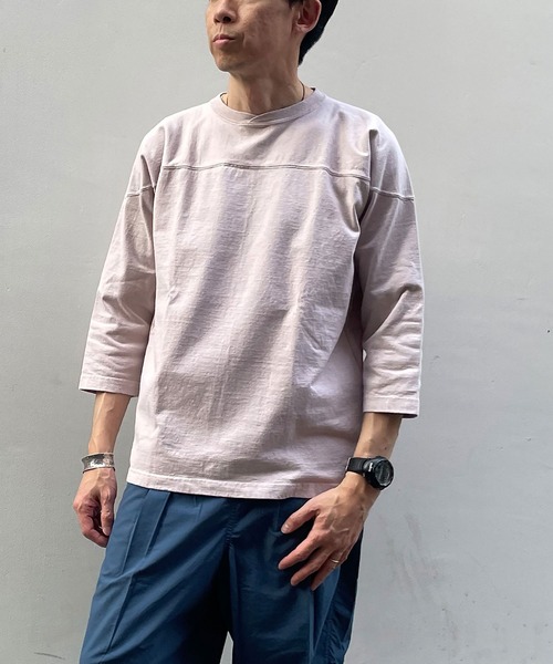 WALLA WALLA SPORT（ワラワラスポーツ）の「9oz 3/4 FOOTBALL TEE / 9オンス 3/4フットボールＴ（Tシャツ/カットソー・メンズ・チャコールグレー/ブラック/インディゴブルー/ホワイト/ネイビー/モカ/アイボリー/グリーン系その他/ブラック系その他/ダークカーキ/グリーン系その他2/バイオレット/ブルー系その他/イエロー系その他/ピンクベージュ/モーブ系/レッド系その他/グリーン系その他3・SMALL/MEDIUM/LARGE/X-LARGE/XX-LARGE）」の17枚目の写真