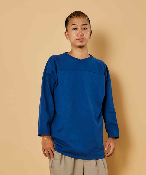 WALLA WALLA SPORT（ワラワラスポーツ）の「9oz 3/4 FOOTBALL TEE / 9オンス 3/4フットボールＴ（Tシャツ/カットソー・メンズ・チャコールグレー/ブラック/インディゴブルー/ホワイト/ネイビー/モカ/アイボリー/グリーン系その他/ブラック系その他/ダークカーキ/グリーン系その他2/バイオレット/ブルー系その他/イエロー系その他/ピンクベージュ/モーブ系/レッド系その他/グリーン系その他3・SMALL/MEDIUM/LARGE/X-LARGE/XX-LARGE）」の12枚目の写真