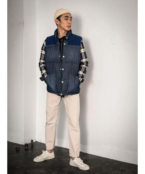 CRAFT STANDARD BOUTIQUE(クラフトスタンダードブティック)の「デニム切り替え中綿ベスト*(ベスト・メンズ・インディゴブルー・L/LL/M)」の10枚目の写真