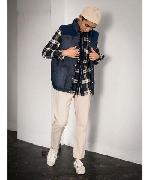 CRAFT STANDARD BOUTIQUE(クラフトスタンダードブティック)の「デニム切り替え中綿ベスト*(ベスト・メンズ・インディゴブルー・L/LL/M)」の9枚目の写真