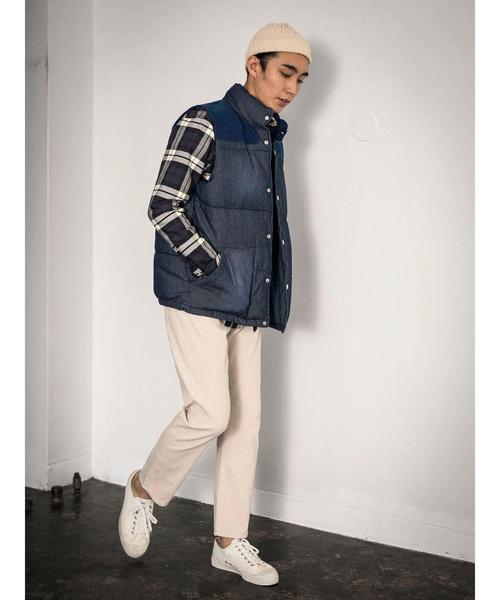 CRAFT STANDARD BOUTIQUE(クラフトスタンダードブティック)の「デニム切り替え中綿ベスト*(ベスト・メンズ・インディゴブルー・L/LL/M)」の8枚目の写真