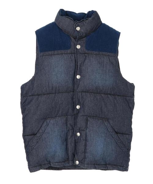 CRAFT STANDARD BOUTIQUE(クラフトスタンダードブティック)の「デニム切り替え中綿ベスト*(ベスト・メンズ・インディゴブルー・L/LL/M)」の12枚目の写真