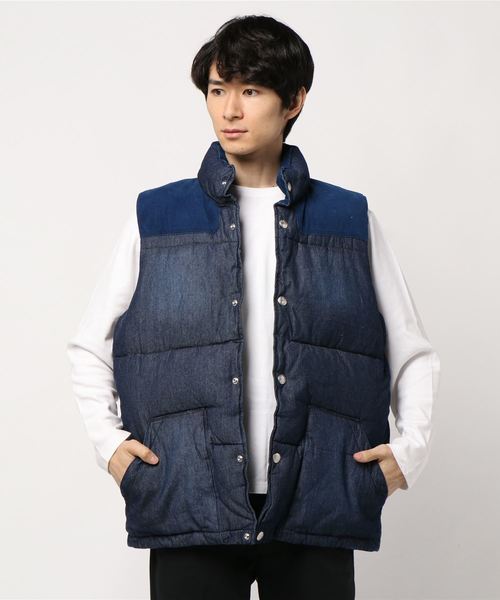 CRAFT STANDARD BOUTIQUE(クラフトスタンダードブティック)の「デニム切り替え中綿ベスト*(ベスト・メンズ・インディゴブルー・L/LL/M)」の2枚目の写真