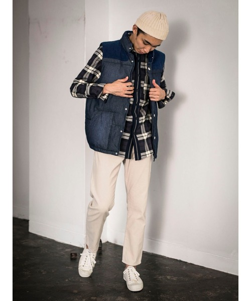 CRAFT STANDARD BOUTIQUE(クラフトスタンダードブティック)の「デニム切り替え中綿ベスト*(ベスト・メンズ・インディゴブルー・L/LL/M)」の5枚目の写真