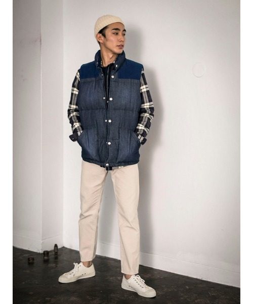 CRAFT STANDARD BOUTIQUE(クラフトスタンダードブティック)の「デニム切り替え中綿ベスト*(ベスト・メンズ・インディゴブルー・L/LL/M)」の4枚目の写真