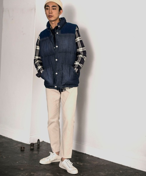 CRAFT STANDARD BOUTIQUE(クラフトスタンダードブティック)の「デニム切り替え中綿ベスト*(ベスト・メンズ・インディゴブルー・L/LL/M)」の3枚目の写真