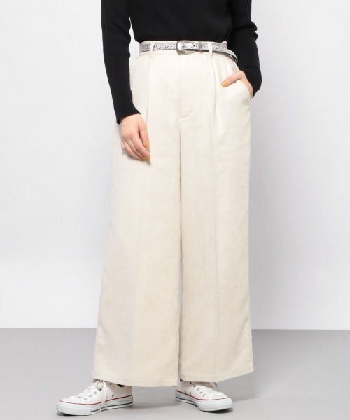 PAGEBOY（ページボーイ）の「ヘリンボーンワイドパンツ（その他パンツ・レディース・ブラック/ダークブラウン/オフホワイト・FREE）」の2枚目の写真