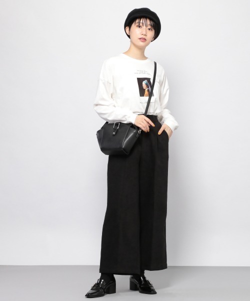 PAGEBOY（ページボーイ）の「ヘリンボーンワイドパンツ（その他パンツ・レディース・ブラック/ダークブラウン/オフホワイト・FREE）」の5枚目の写真