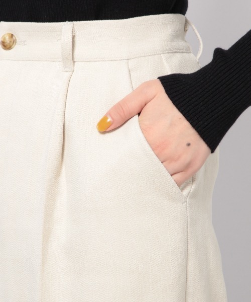 PAGEBOY（ページボーイ）の「ヘリンボーンワイドパンツ（その他パンツ・レディース・ブラック/ダークブラウン/オフホワイト・FREE）」の14枚目の写真