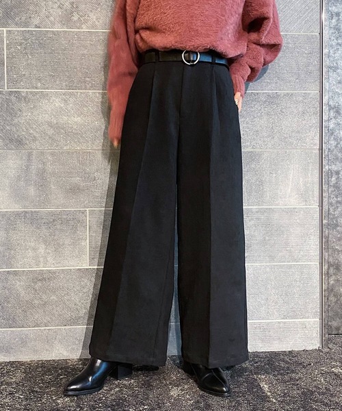 PAGEBOY（ページボーイ）の「ヘリンボーンワイドパンツ（その他パンツ・レディース・ブラック/ダークブラウン/オフホワイト・FREE）」の16枚目の写真