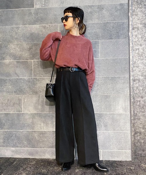 PAGEBOY（ページボーイ）の「ヘリンボーンワイドパンツ（その他パンツ・レディース・ブラック/ダークブラウン/オフホワイト・FREE）」の17枚目の写真