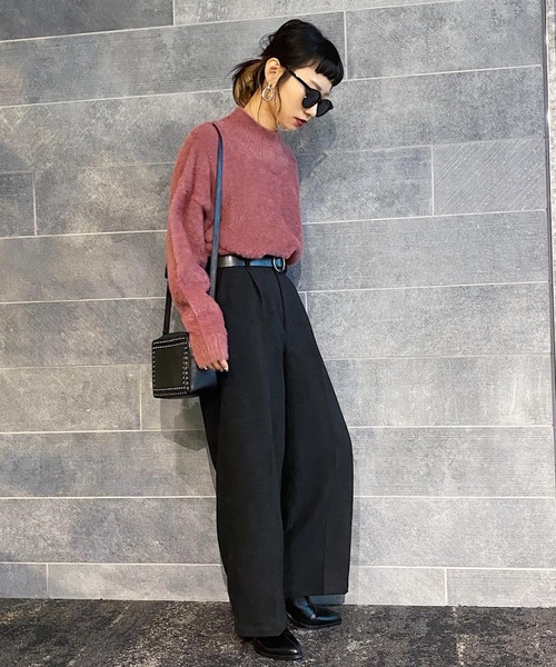 PAGEBOY（ページボーイ）の「ヘリンボーンワイドパンツ（その他パンツ・レディース・ブラック/ダークブラウン/オフホワイト・FREE）」の18枚目の写真