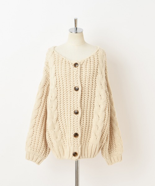 one after another NICE CLAUP(ワンアフターアナザーナイスクラップ)の「ローゲージニットカーディガン(カーディガン/ボレロ・レディース・ベージュ/ブラウン/カーキ/アイボリー・FREE)」の18枚目の写真