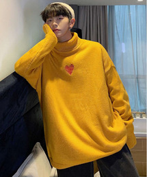 neos | 【neos -addictive design-】ルーズシルエット ハート刺繍 タートルネック ニット(ニット/セーター)